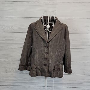 Bandolino Blazer in Cotton Glen Check Plaid Womens Size 12 ( Runs Small )